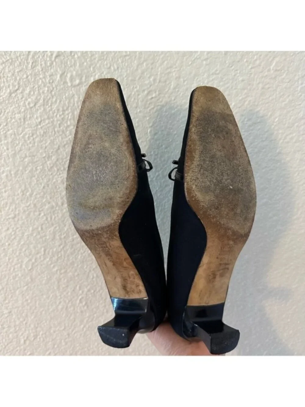 VANELI Vintage Black Bow Detail Women’s Kitten Heel Pumps - Picture 7 of 11